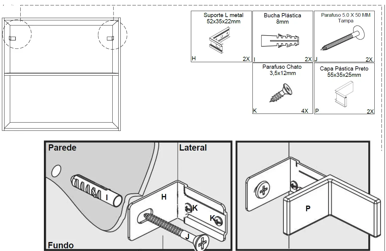 POLIMAN 12528 2 Doors Wall Cabinet 9