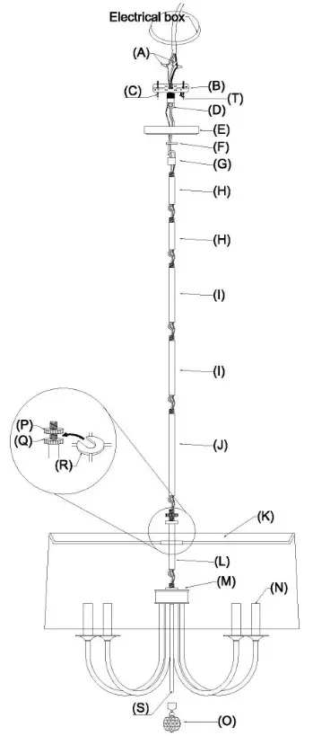 ETHAN ALLEN 09-3049 Zara Drum Chandelier