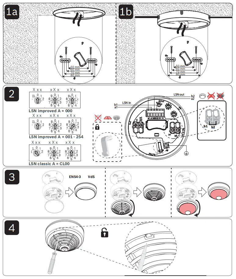 BOSCH FNM 420 A BS RD Base Sounder Indoor - Installation