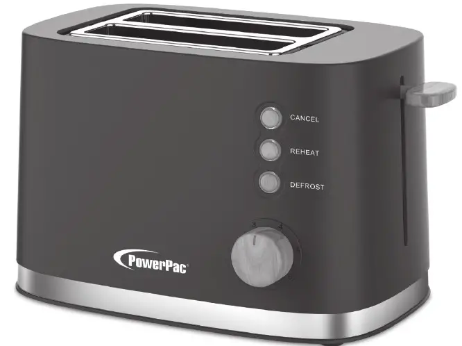 PowerPac PPT05 2 Slice Bread Toaster - cover