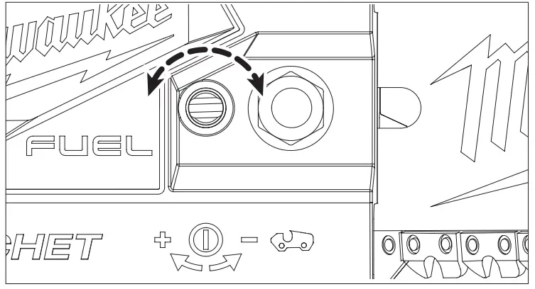 milwaukee M18 Fuel Hatchet 8 Pruning Saw - adjustment