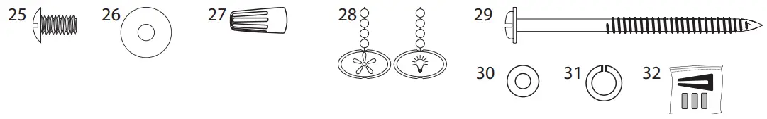 PROMINENCE HOME 50586 Indoor Ceiling Fan - HARDWARE