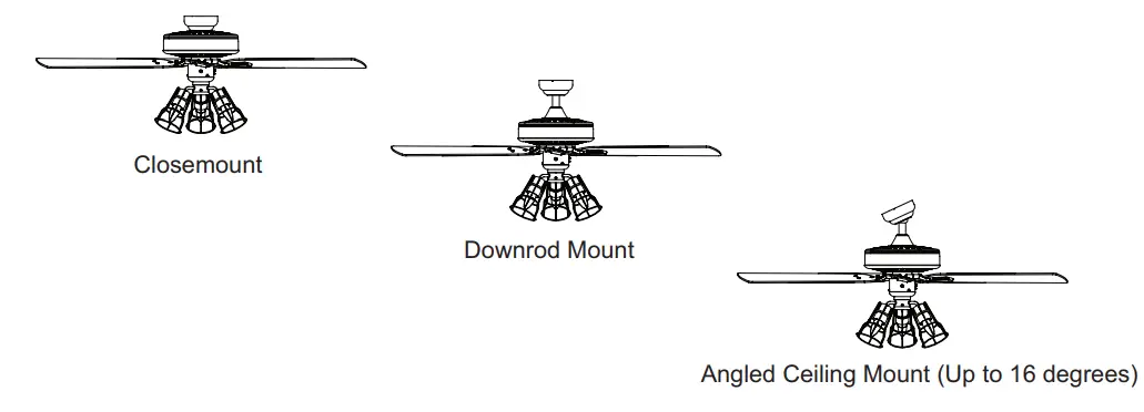 PROMINENCE HOME 50586 Indoor Ceiling Fan - Three Mounting