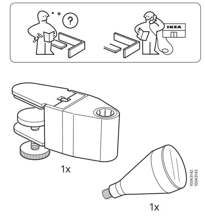 IKEA NÄVLINGE LED Floor-Read Lamp - parts 1