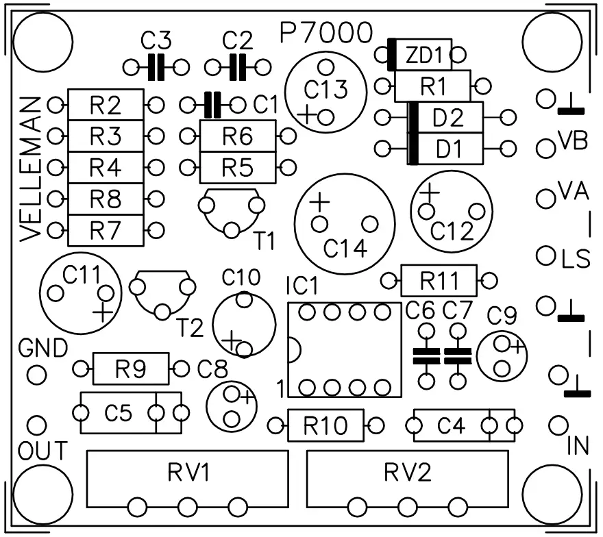 velleman K7000 Signal Injector Tracer - PCB