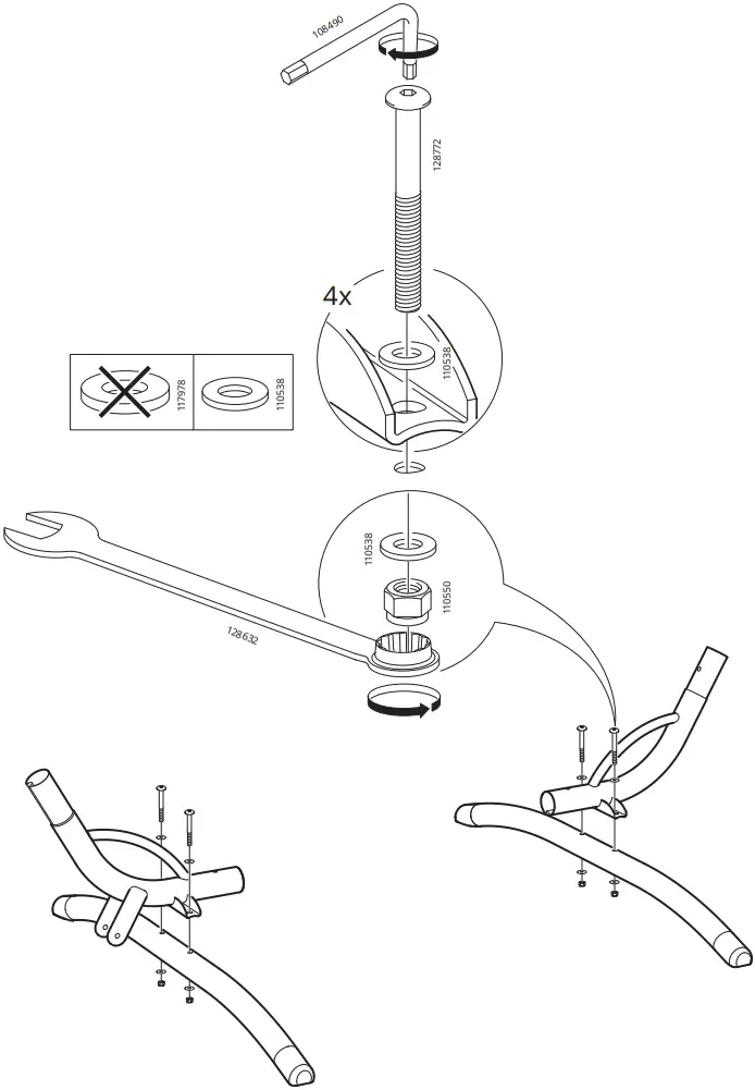 IKEA AA-1286400-3-2 GÅRÖ Stand for Hammock Outdoor Gra B1a