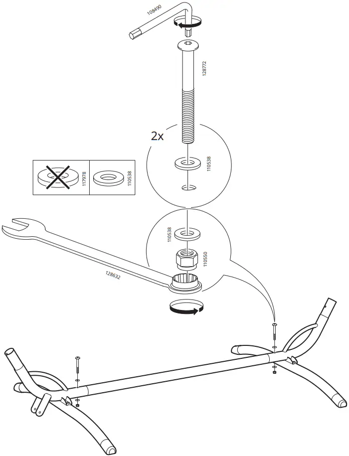 IKEA AA-1286400-3-2 GÅRÖ Stand for Hammock Outdoor Gra B2aa