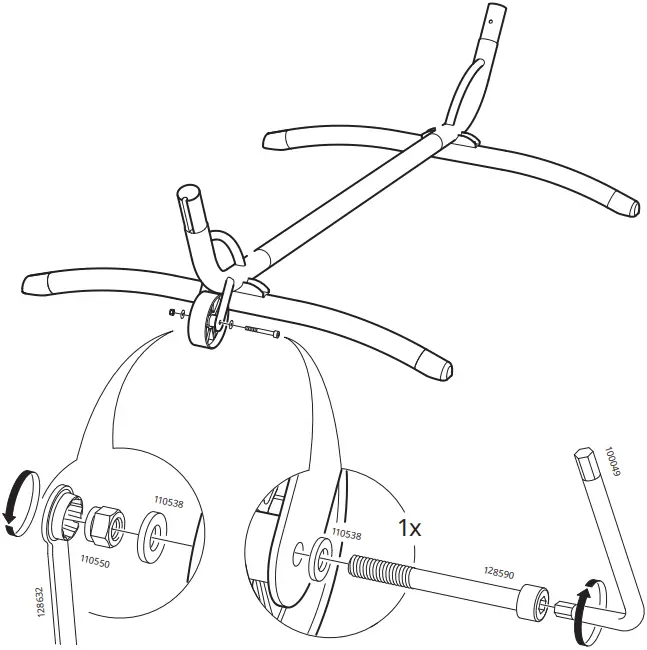 IKEA AA-1286400-3-2 GÅRÖ Stand for Hammock Outdoor Gra B3b