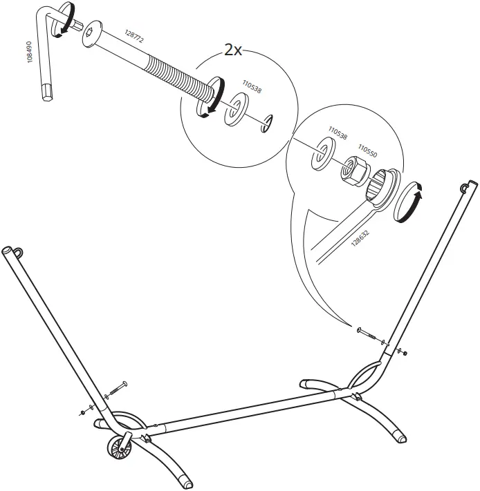 IKEA AA-1286400-3-2 GÅRÖ Stand for Hammock Outdoor Gra B4b
