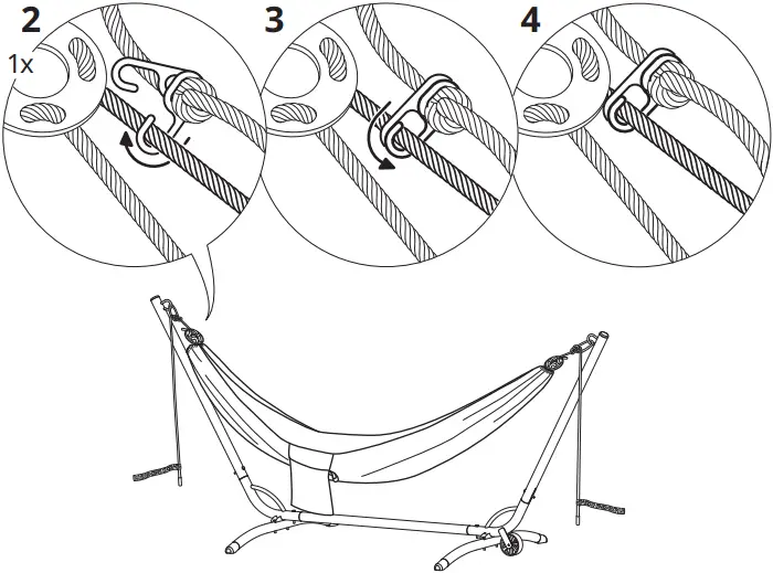 IKEA AA-1286400-3-2 GÅRÖ Stand for Hammock Outdoor Gra B5c