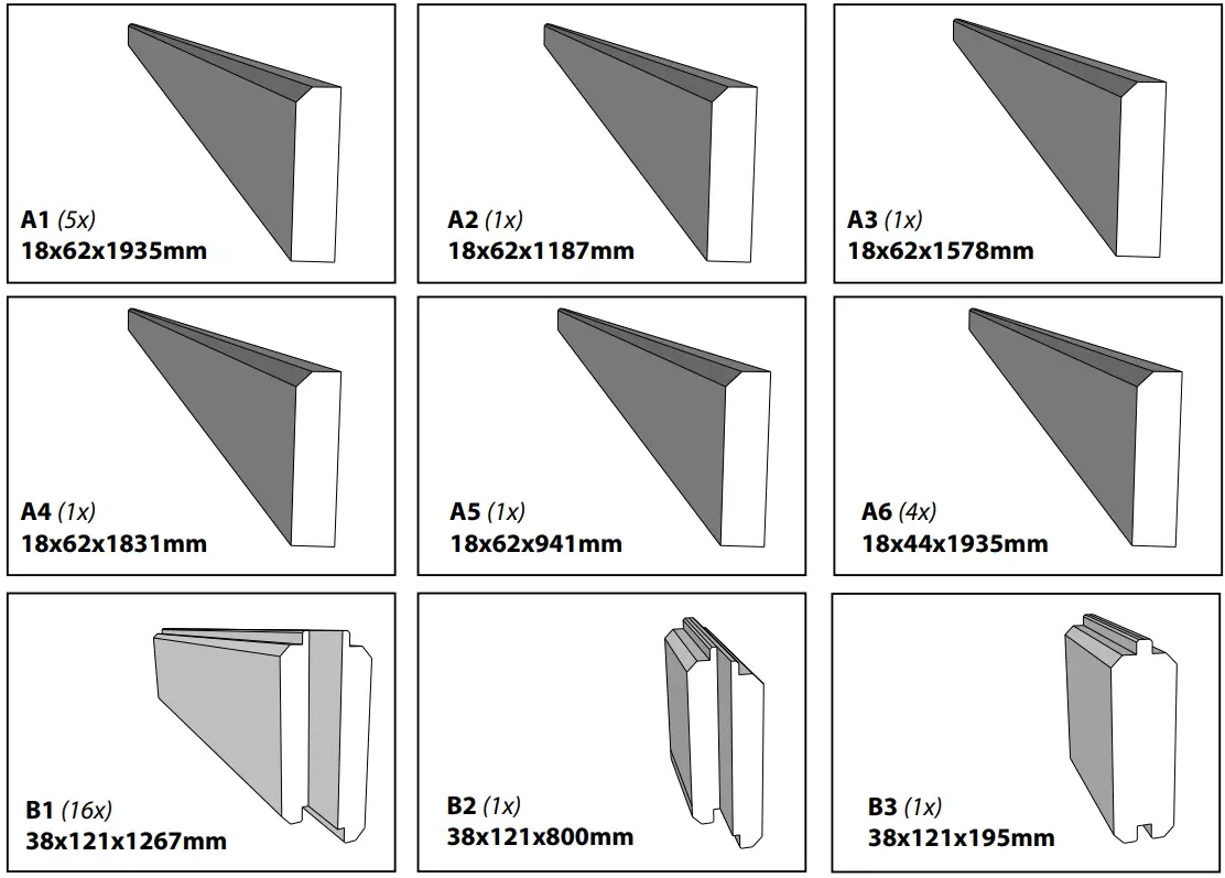 HANSCRAFT PALAPELI HS 4 Solid Selected Spruce Wood - Parts 3