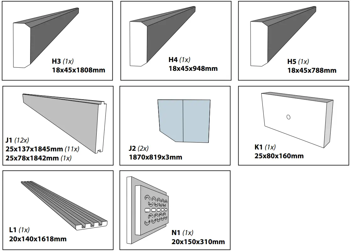 HANSCRAFT PALAPELI HS 4 Solid Selected Spruce Wood - Parts 5