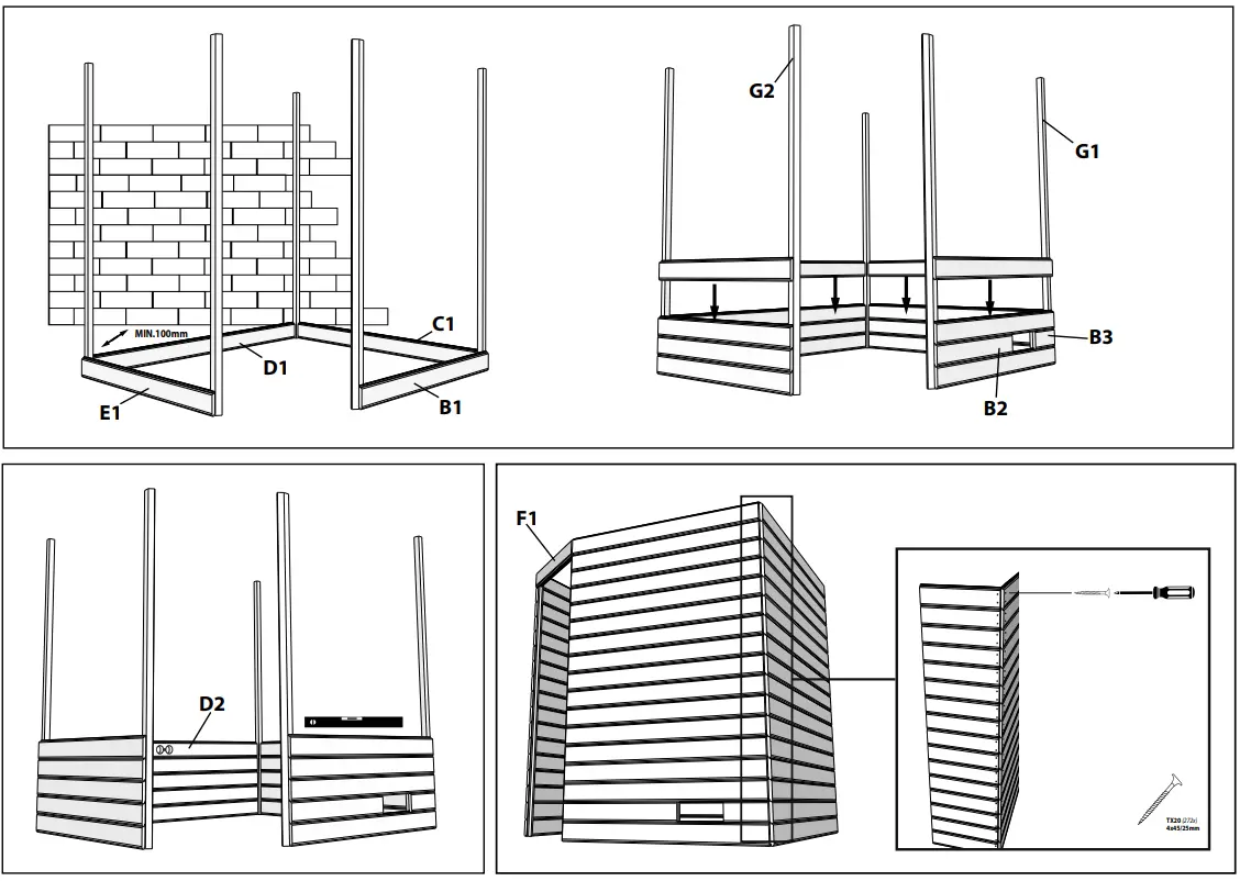 HANSCRAFT PALAPELI HS 4 Solid Selected Spruce Wood - Parts 8