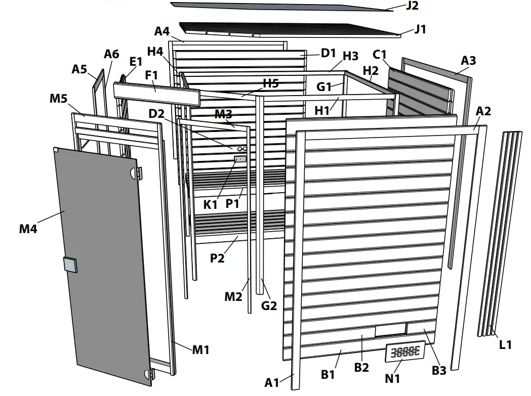 HANSCRAFT PALAPELI HS 4 Solid Selected Spruce Wood - Parts
