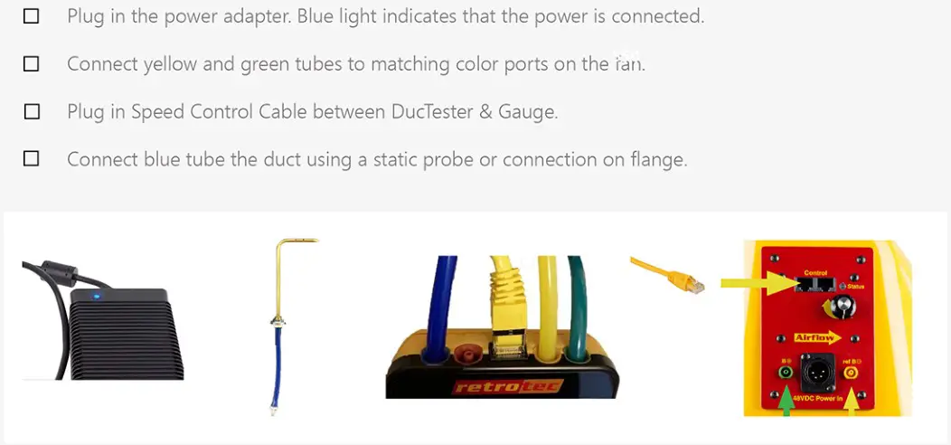 retrotec US440 Commercial Duc Tester - Connect Gauge & Fan