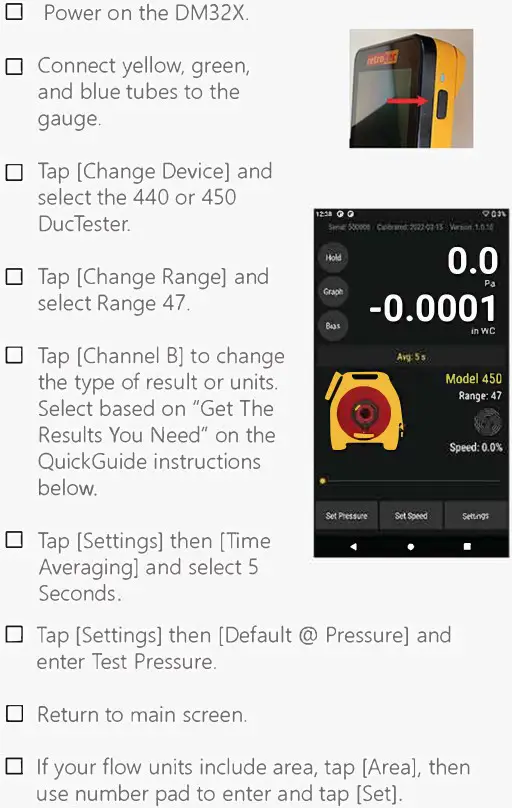 retrotec US440 Commercial Duc Tester - Prepare the DM32X