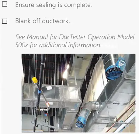 retrotec US440 Commercial Duc Tester - Prepare the Ducts