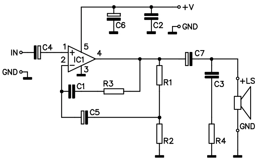 velleman WSAH4001 7w Mono Amplifier - Diagram