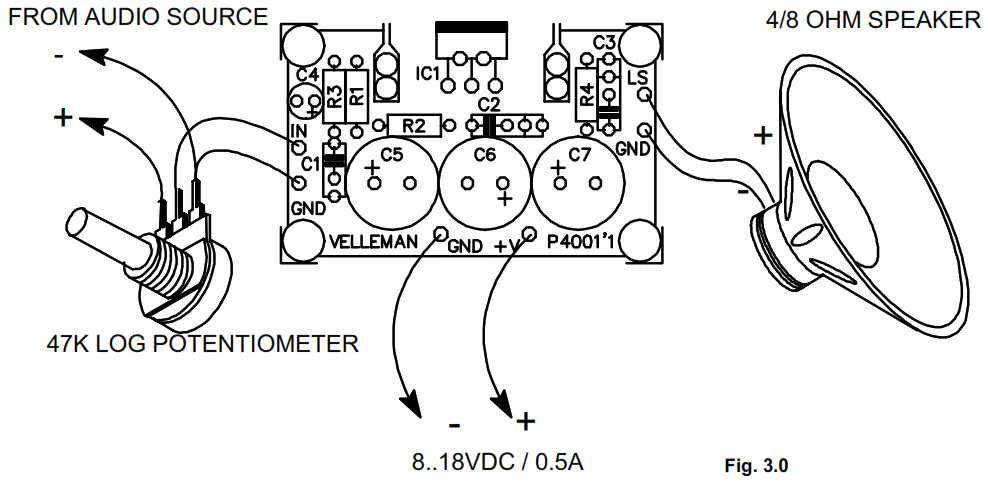 velleman WSAH4001 7w Mono Amplifier - Figure9