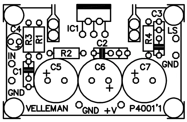 velleman WSAH4001 7w Mono Amplifier - PCB layout