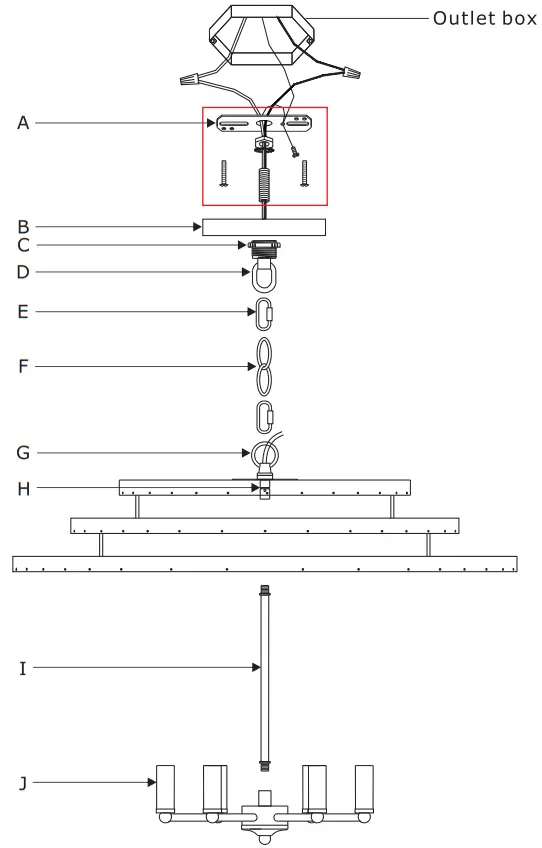 CRYSTORAMA POP A5076 MK Poppy Six Light Chandelier - Parts