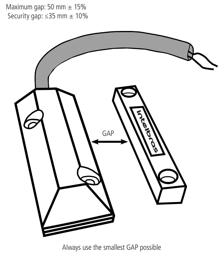 Intelbras XAS Steel Door Wired Opening Magnetic Sensor - vibration