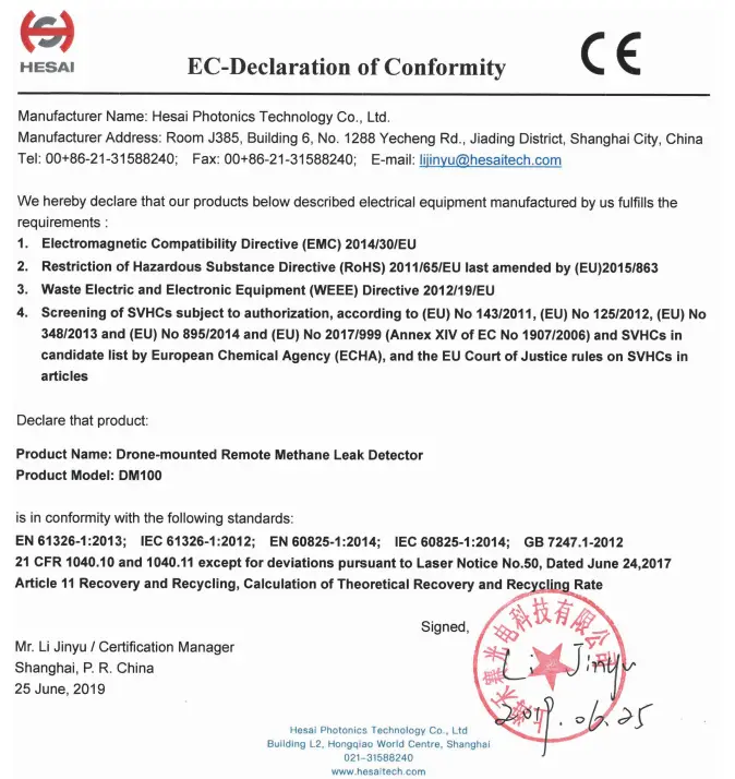 Declaration of Conformity