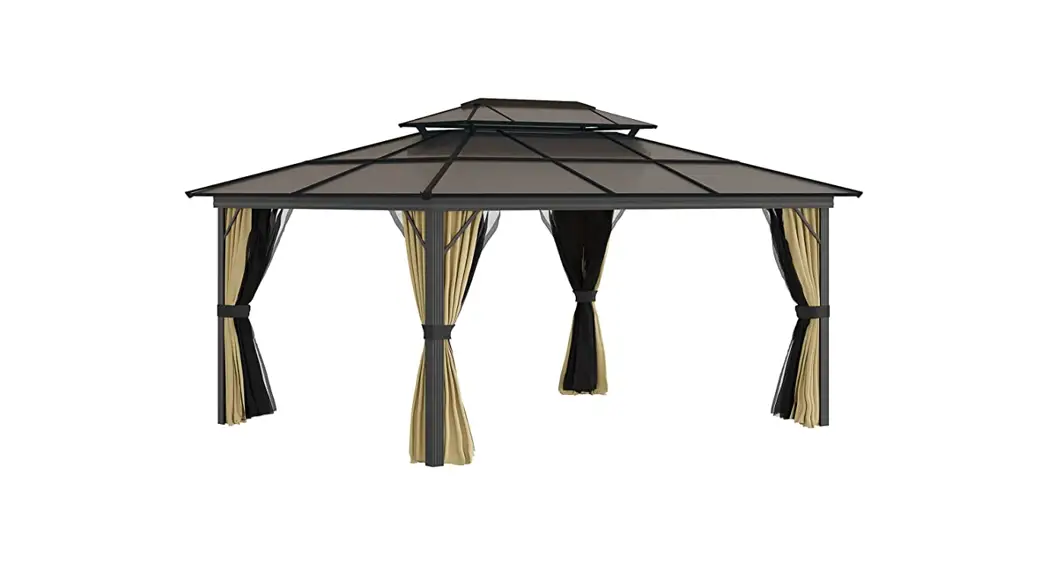 Outsunny 84c-005 Double Top Metal Gazebo With Curtains Instruction Manual