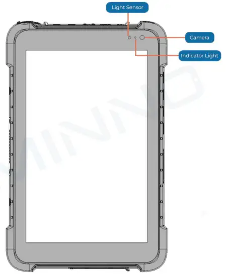 MINNO Resilient A8 8 Inch Android Rugged Tablet - front view 1