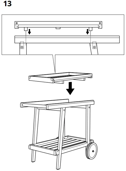 IKEA 105.084.80 HATTHOLMEN Serving Trolley Outside - Fig 8