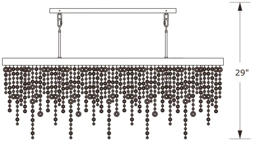 CRYSTORAMA WIN 617 GA CL MWP Winham Six Light Chandelier - height