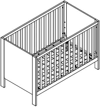 Crate Barrel Opie Two-Tone Wood and Cloud Blue Baby Crib A0