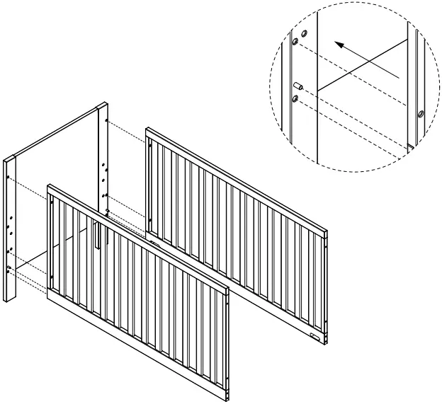 Crate Barrel Opie Two-Tone Wood and Cloud Blue Baby Crib A2