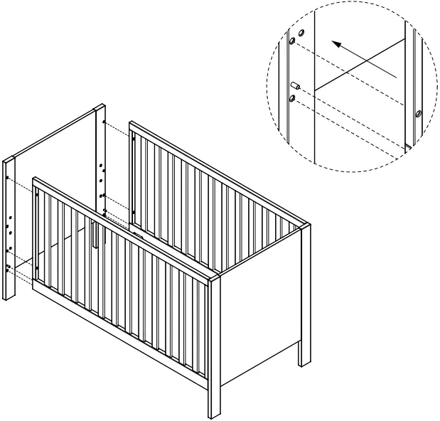 Crate Barrel Opie Two-Tone Wood and Cloud Blue Baby Crib A4