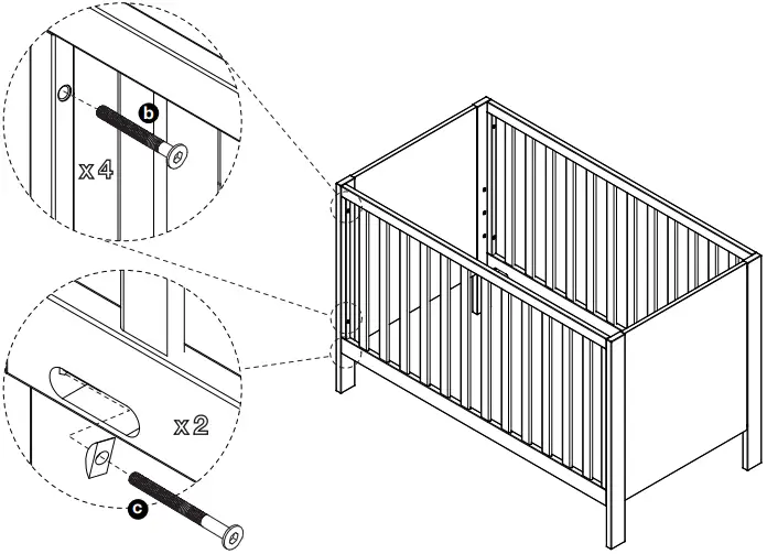 Crate Barrel Opie Two-Tone Wood and Cloud Blue Baby Crib A5