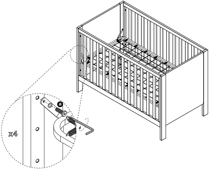 Crate Barrel Opie Two-Tone Wood and Cloud Blue Baby Crib A7