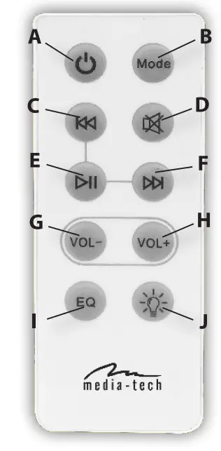 media tech MT3169 Boombox Trolley BT - reamote control