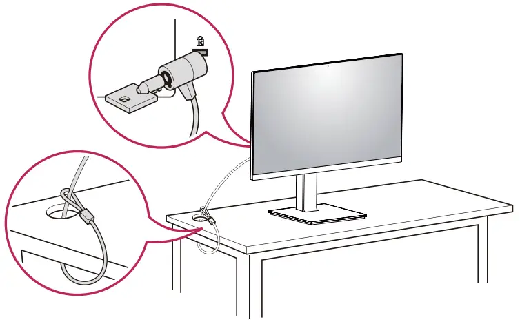 LG 27BN65YP LED LCD MONITOR - Using the Kensington Lock