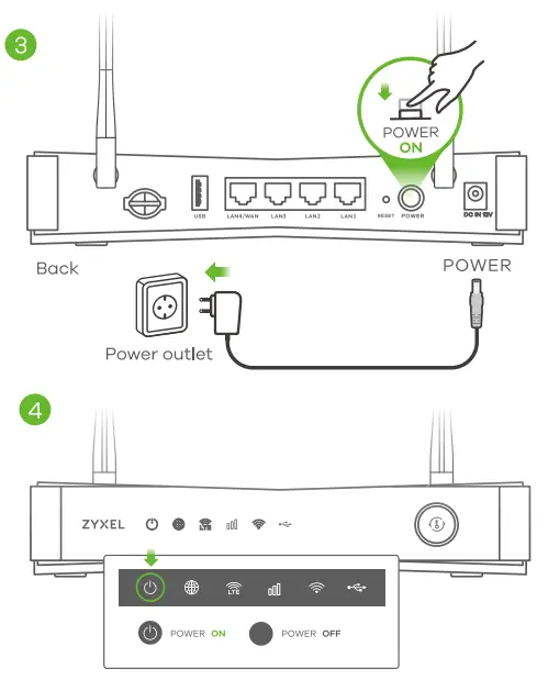 ZYXEL LTE3301 PLUS 4G LTE A Indoor Router - Hardware installation 2