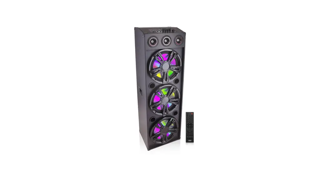 Pyle Pphp1233b 3x12 Inch Portable Wireless Bt Pa Karaoke Speaker System User Guide