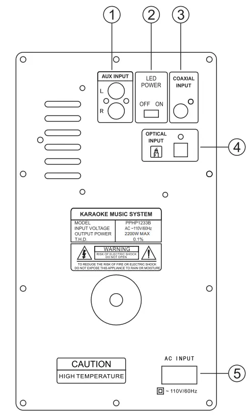 PYLE PPHP1233B 3x12 Inch Portable Wireless BT PA Karaoke Speaker System - OVERVIEW 1