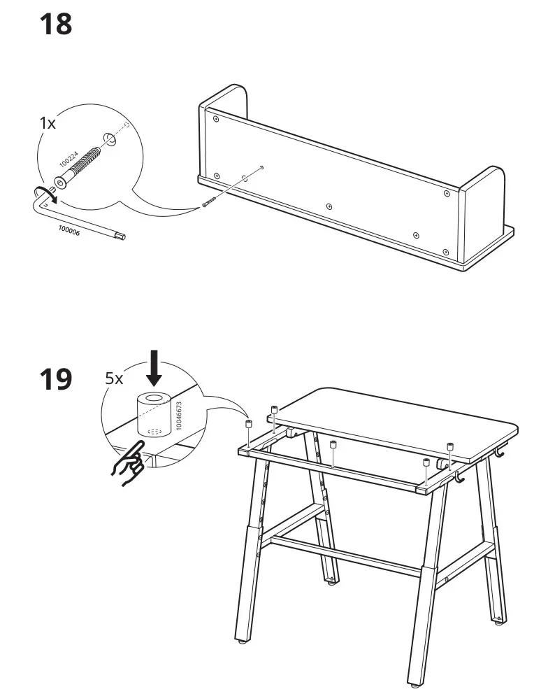 IKEA 205.285.00 PIPLÄRKA Desk - Installation 18 & 19