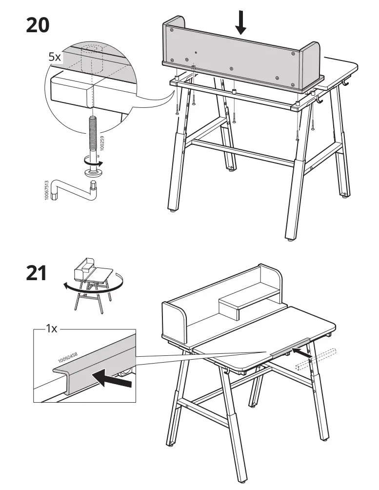 IKEA 205.285.00 PIPLÄRKA Desk - Installation 20 & 21