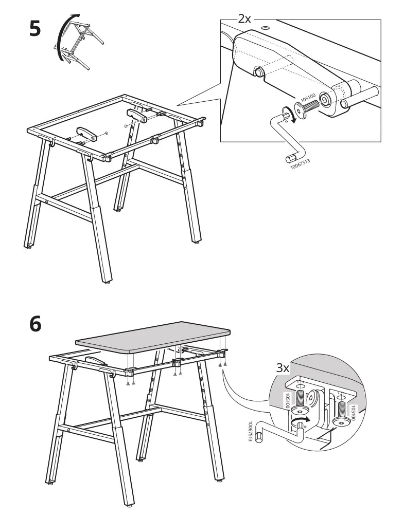 IKEA 205.285.00 PIPLÄRKA Desk - Installation 5 & 6