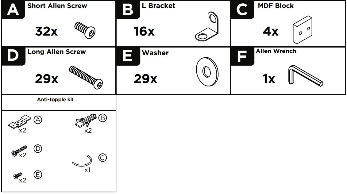 real flame 4220E Bernice Landscape Electric Fireplace - Hardware Ki