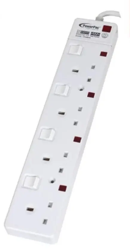 PowerPac PP3884N Socket Safety Extension Socket