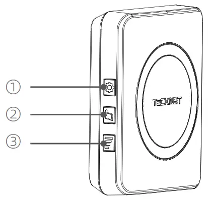 TECKNET HWD01878 Wireless Doorbell - Product Layout