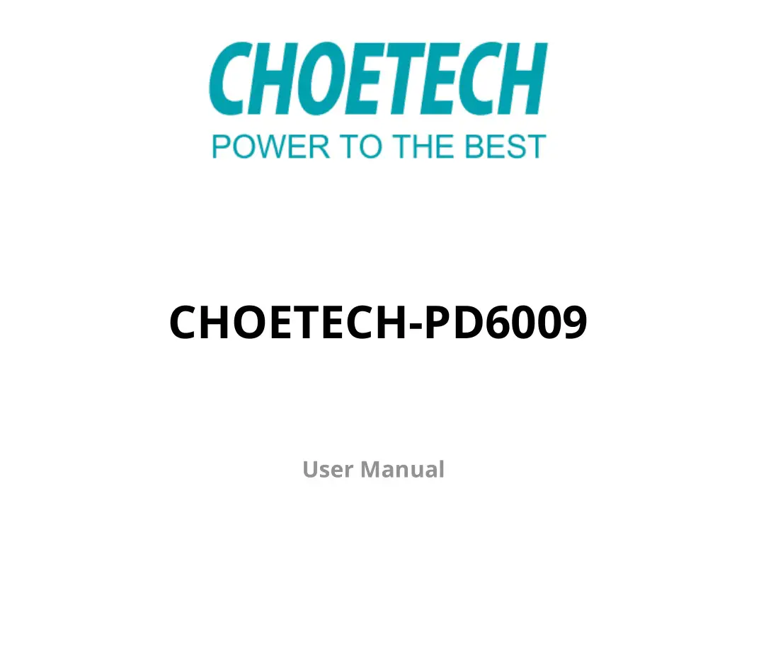 CHOETECH PD6009 Home Charger User Manual