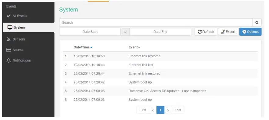AKCP SP2 sensorProbe2 Remote Monitoring Device - Events 2