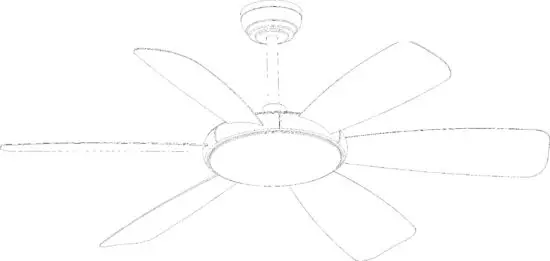 Edvivi FFG7611BN 52-Inch 6-Blade Indoor Ceiling Fan